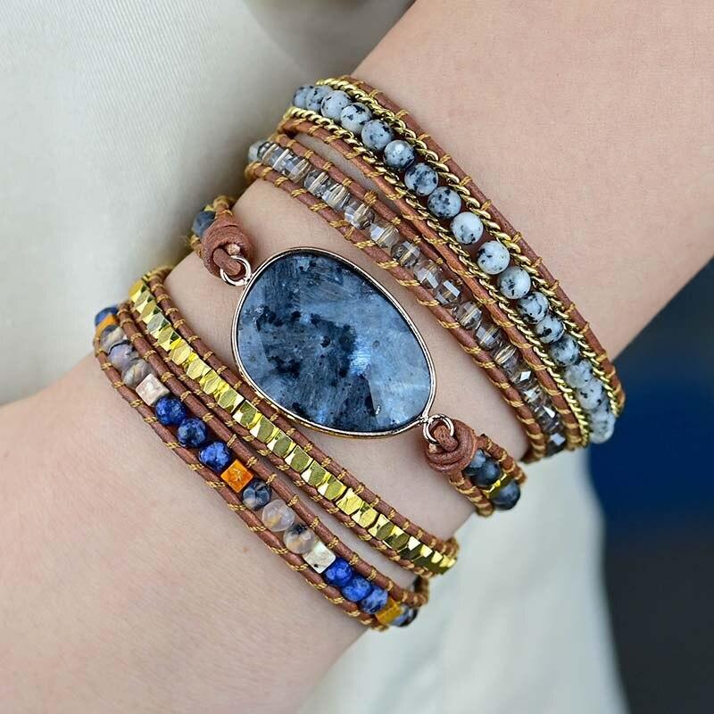 EI-VORMIGE STENEN BOHO ARMBAND