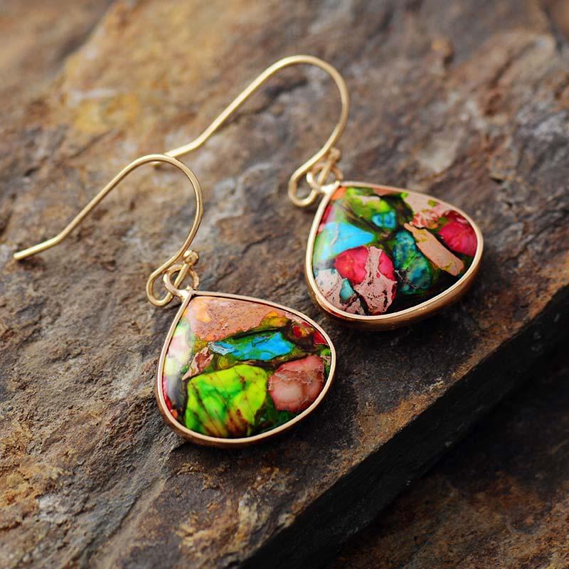 JOYFUL DAY JASPIS OORBELLEN