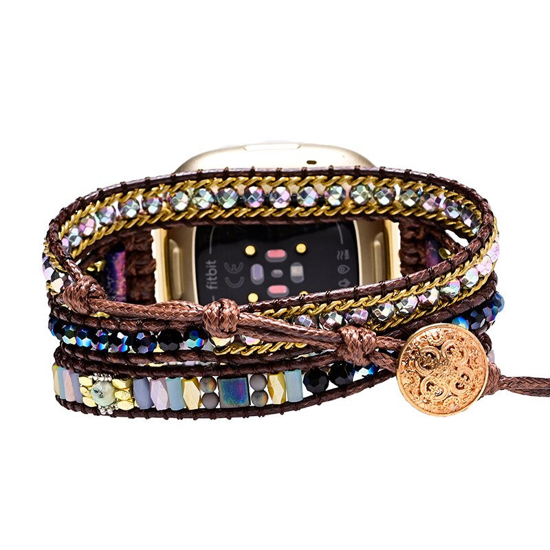 HOGE VIBES AGAAT EN HEMATIET FITBIT HORLOGEBANDJE