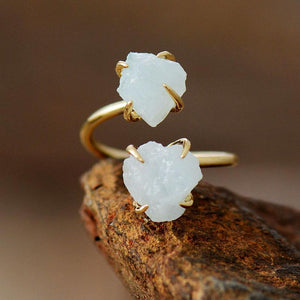 LUXE RAUWE STEEN KNUFFEL RING