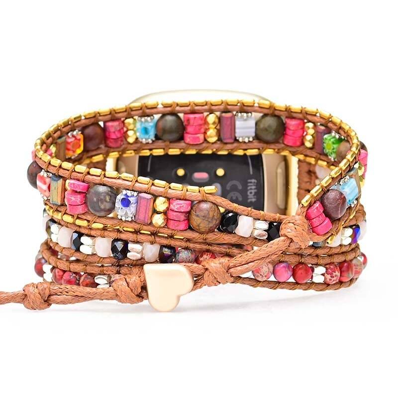 STRALENDE LIEFDESKEIZER & AGAAT FITBIT HORLOGEBANDJE