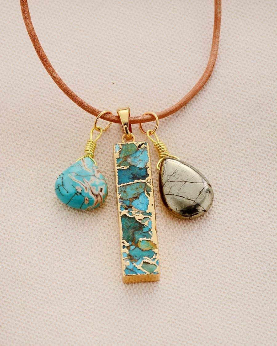 EENVOUDIGE SCHOONHEID TURQUOISE & PYRIET KETTING