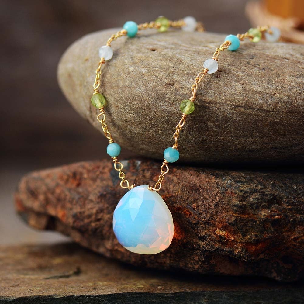 CREATIEF BEWUSTZIJN OPAAL GOUD GEPLATEERDE KETTING