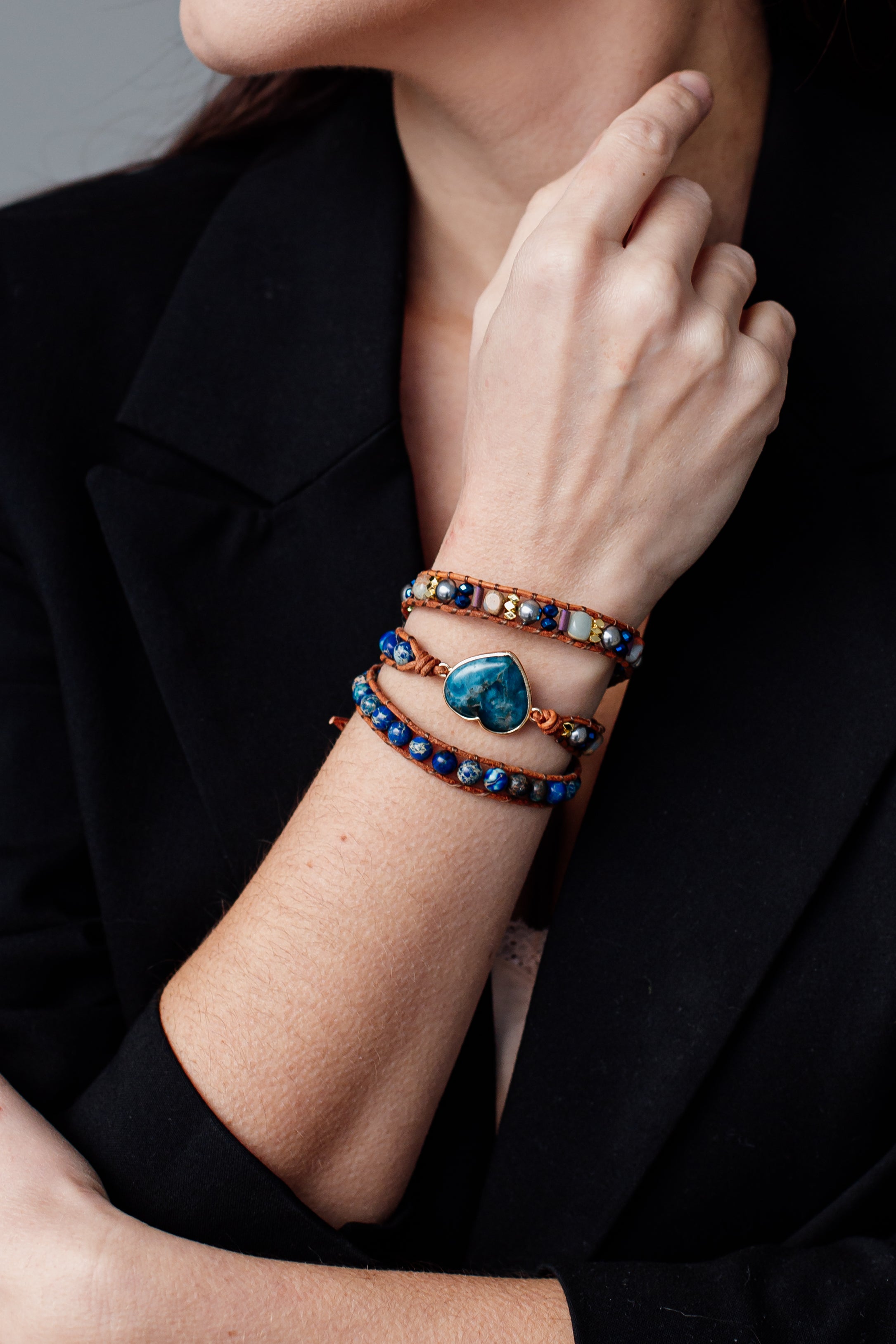 "HART VAN DE OCEAAN" LEDEREN ARMBAND