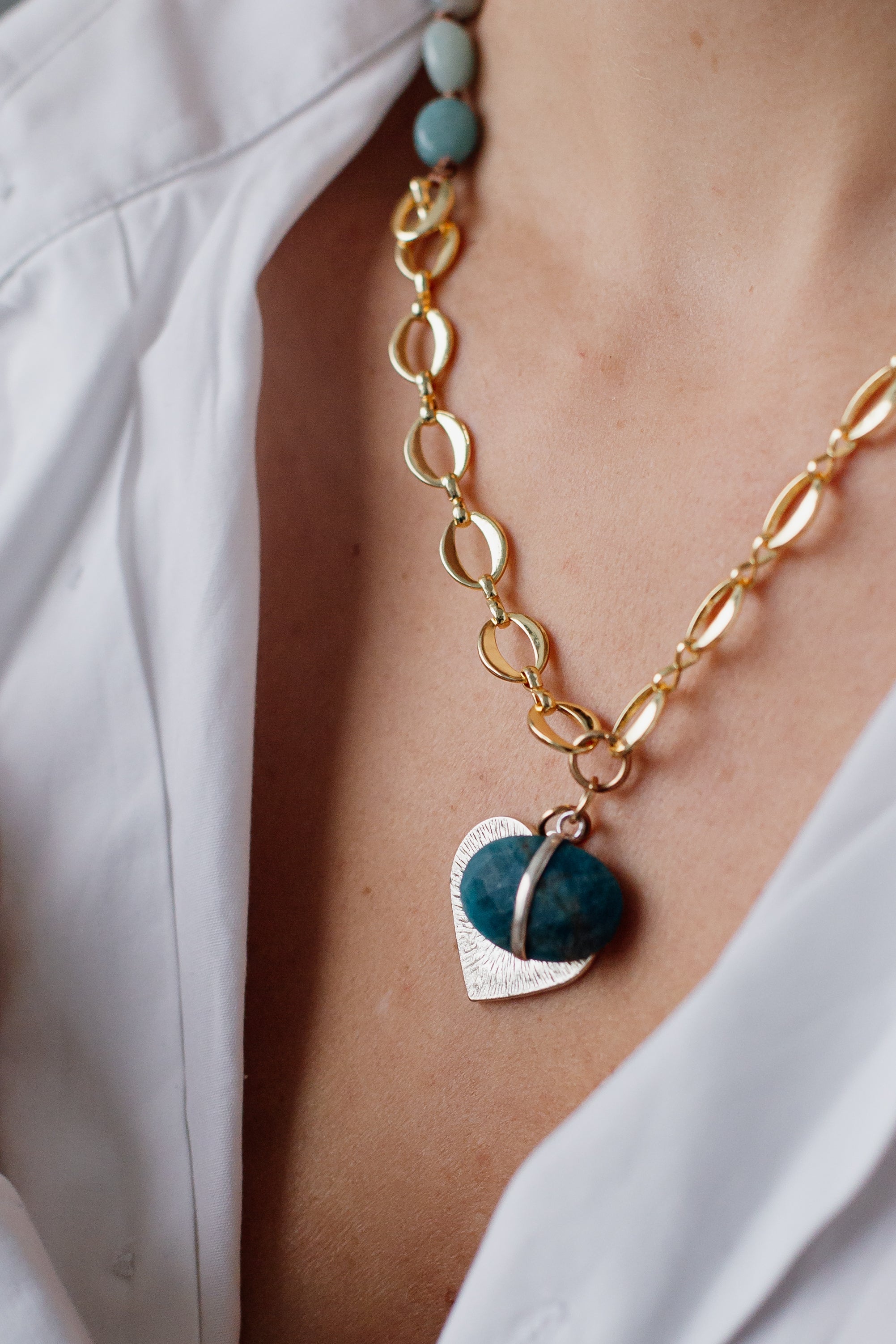 BOOM DES LEVENS EDELSTENEN KRALEN HALSKETTING