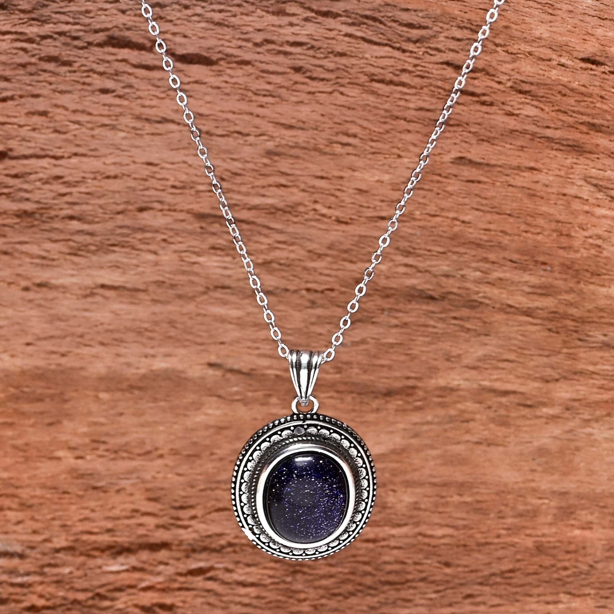 PURA - STERRENNACHT BLAUWE ZANDSTEEN HANGER HALSKETTING