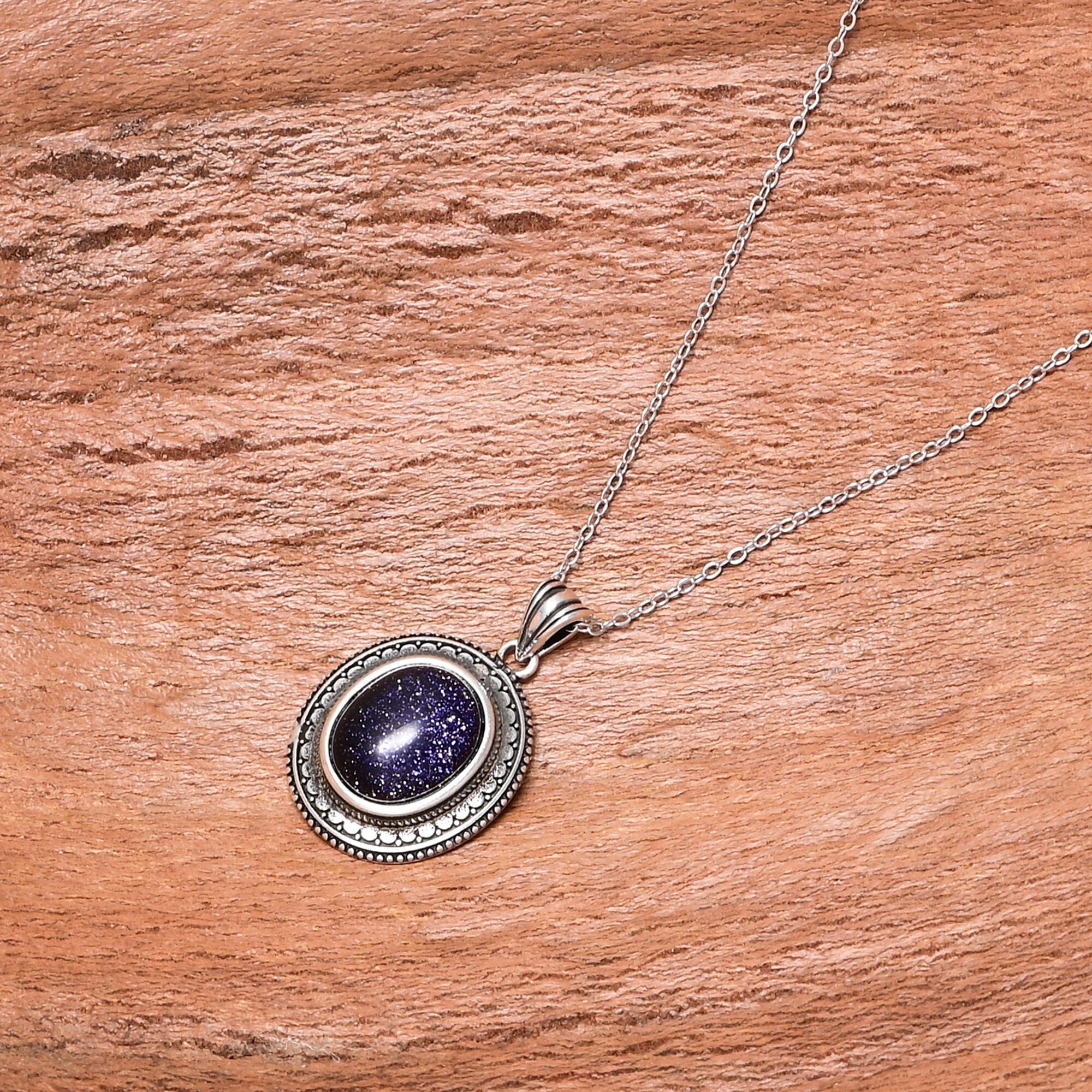 PURA - STERRENNACHT BLAUWE ZANDSTEEN HANGER HALSKETTING