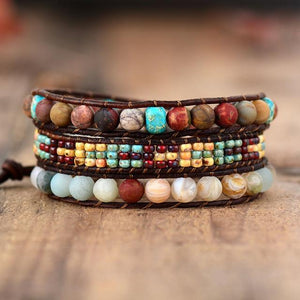 VINTAGE JASPIS WIKKELARMBAND