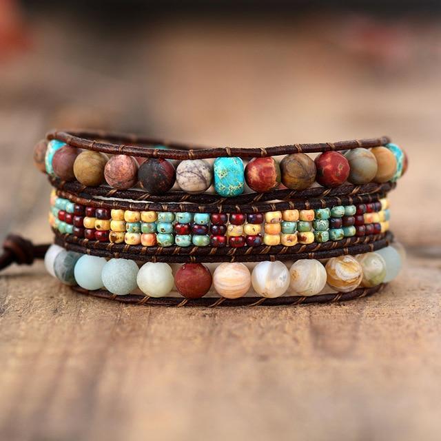 VINTAGE JASPIS WIKKELARMBAND