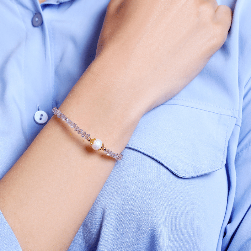 ZOETE SERENITEIT AMETHIST & PAREL ARMBAND