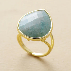 Tranquil trio natuurlijke edelsteen harmonie ring