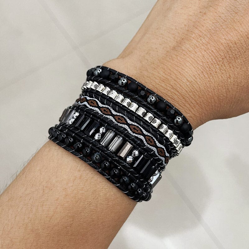 Midnight Majesty Hematiet en Onyx Armband