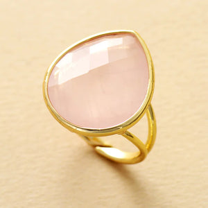 Tranquil trio natuurlijke edelsteen harmonie ring