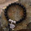 Harmony Haven Matte Onyx & Amethist Levensboom Armband