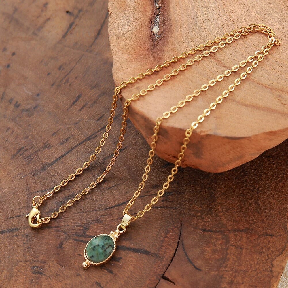 Golden Horizon Afrikaanse Turkoois Oorbellen & Ketting Set