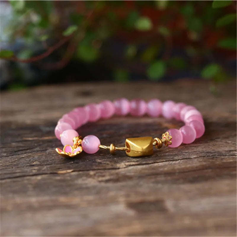 Serene Bloesem Roze Opaal Armband