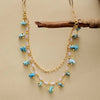 GOUDEN GELAAGDE KETTING VAN GENTLE LOVE TURQUOISE & ROZENKWARTS