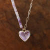 POTENTE LIEFDE AMETHIST HART HANGER KETTING