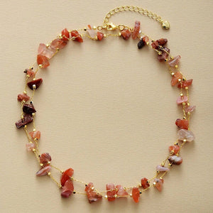 JOYFUL GLIMMER NATUURLIJKE EDELSTEEN GOUDEN KETTING