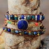 KOSMISCH OOG LAPIS LAZULI & JASPIS KRALEN WIKKELARMBAND