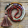 SERENE AANWEZIGHEID 7 CHAKRA JASPIS & AGAAT KETTING