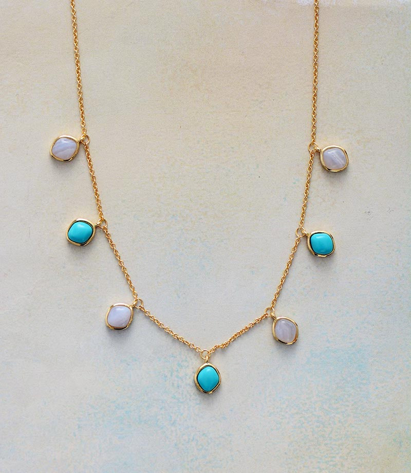 GOED LEVEN AGAAT & TURQUOISE KETTING