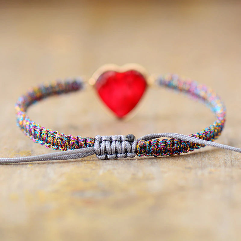 "LOVE TO YOU" JASPIS & TURKOOIS MACRAMÉ ARMBAND