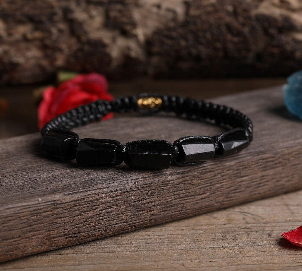 VOOR HEM & HAAR GEVLOCHTEN NATUURSTENEN ARMBAND