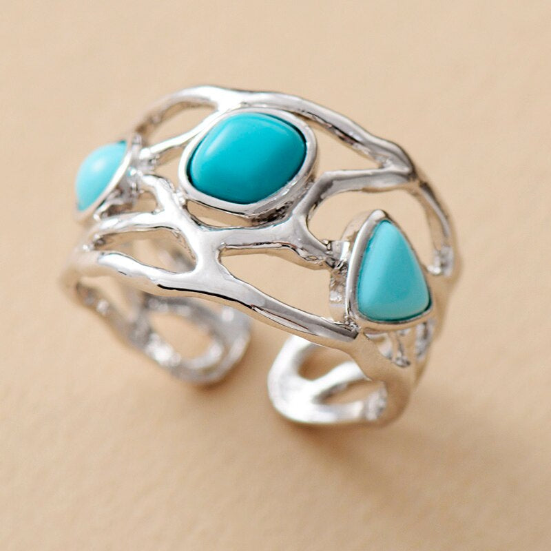 MODERNE HELENDE TURQUOISE & JADE RING