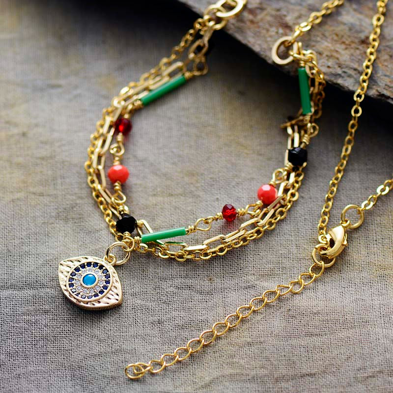 GOEDE AURA KWAAD OOG BOHO GOUDEN KETTING