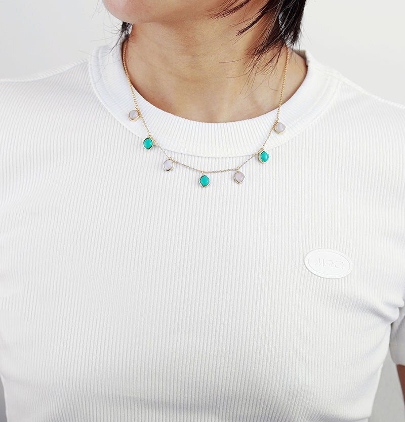 GOED LEVEN AGAAT & TURQUOISE KETTING