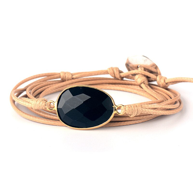 ZWARTE AURA KOORD ONYX ARMBAND