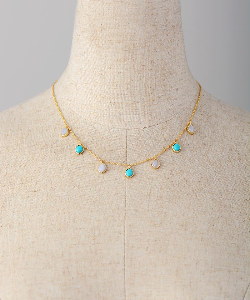 GOED LEVEN AGAAT & TURQUOISE KETTING