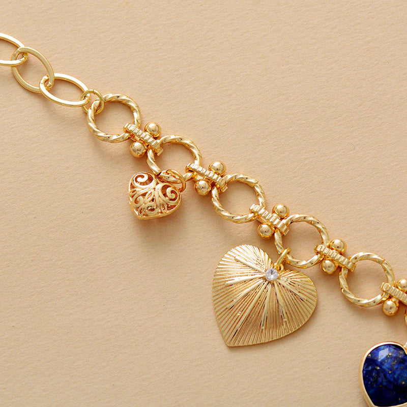 LIEFDE & INTUÏTIE LAPIS LAZULI GOUDEN KETTING ARMBAND