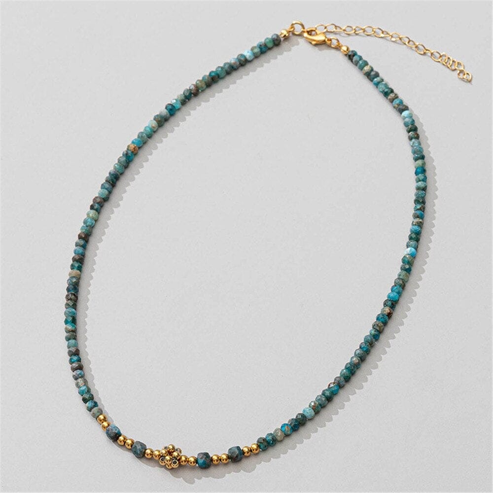 BLAUWE APATIET MANIFESTATIE ARMBAND & KETTING SET