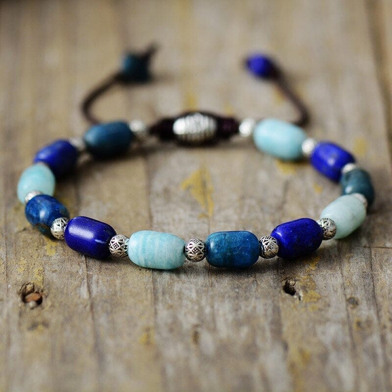 BLAUWE SERENITEIT NATUURLIJKE EDELSTEEN ARMBAND