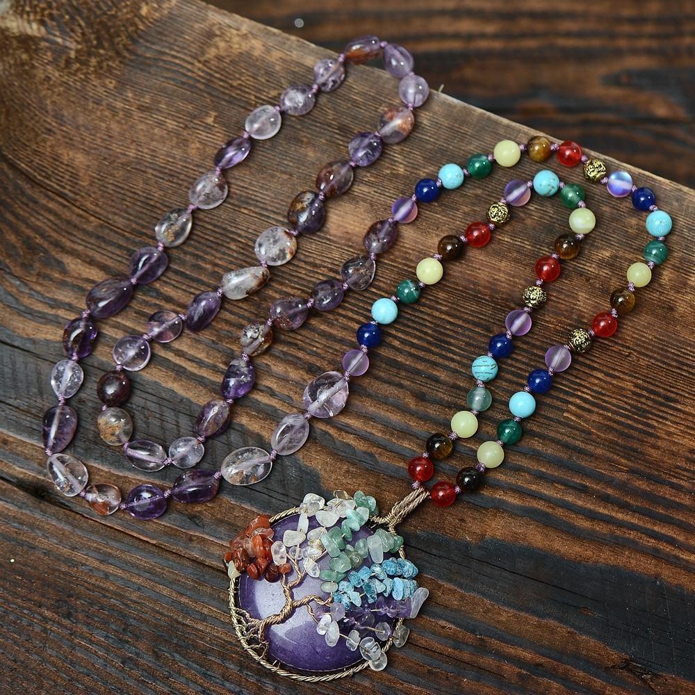 7 CHAKRA MALA HANGER NATUURSTEEN KETTING