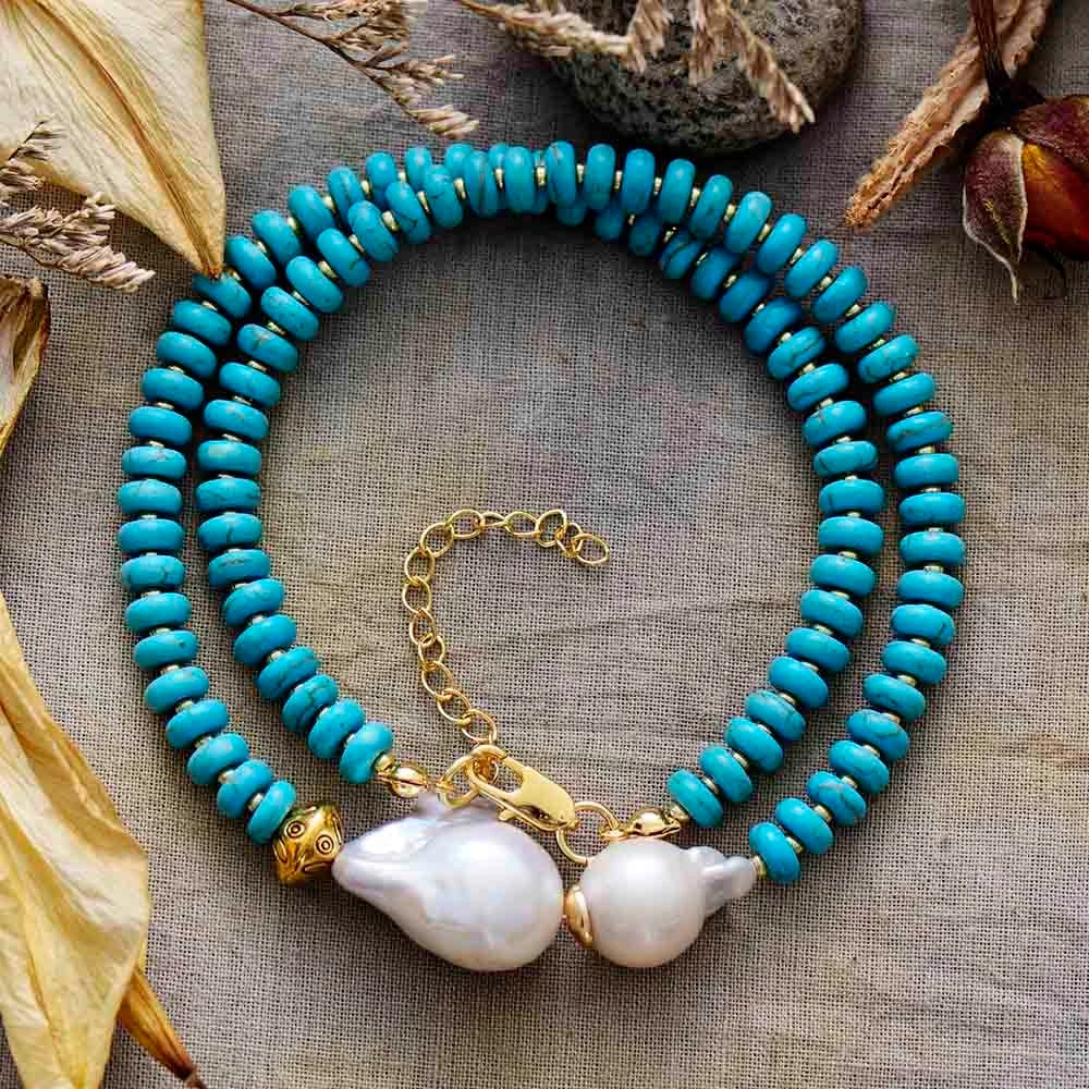 OCEAN KISSED TURKOOIS & PAREL KETTING