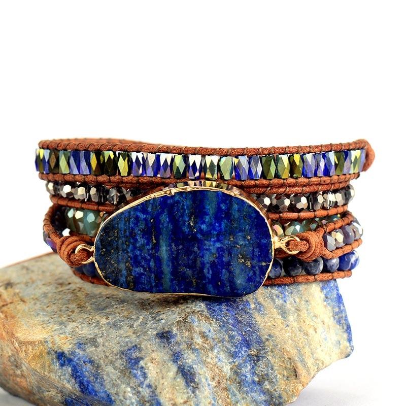 BLAUWE OCEAAN LAPIS LAZULI WIKKELARMBAND