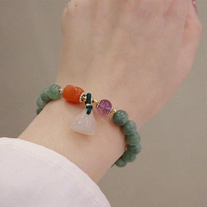 NATUURLIJKE VITALITEIT JADE & AMETHIST KRALEN ARMBAND