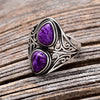 RHEA - DUBBELE TRAANVORMIGE BOHO CHIC AMETHIST RING