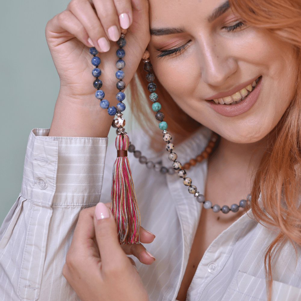 SERENE AANWEZIGHEID 7 CHAKRA JASPIS & AGAAT KETTING