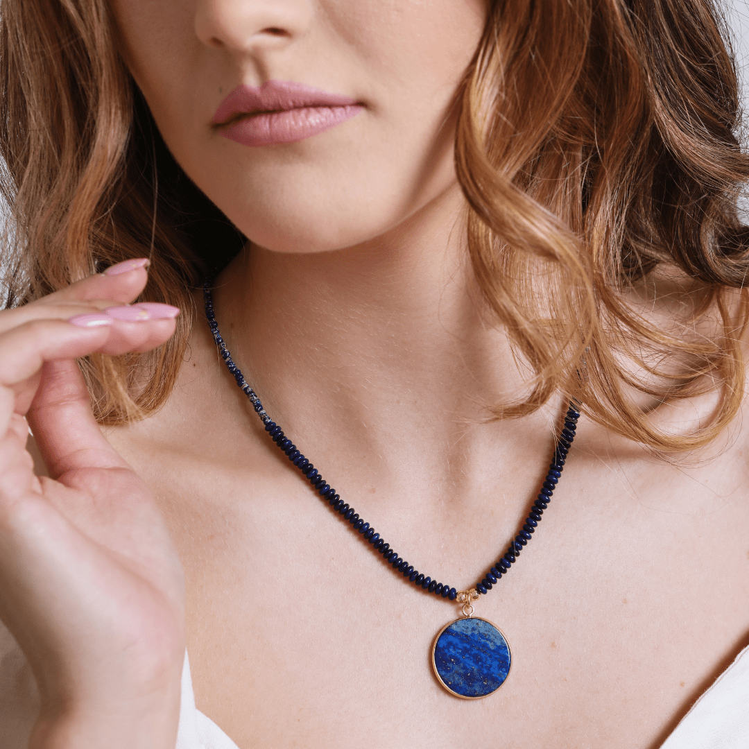 SCHITTERENDE RONDE LAPIS KETTING