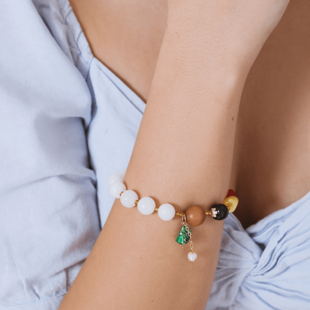 DIVERSE OPULENTIE JADE JASPIS & AGAAT ARMBAND