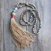 MATTE AMAZONIET EN JASPIS MALA KETTING