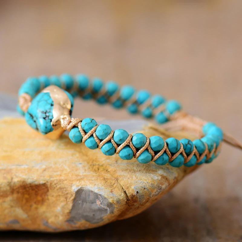 SIERLIJKE BEDELS TURQUOISE MALA ARMBAND