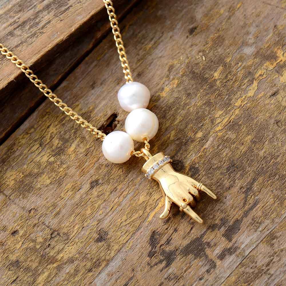 GOUDEN BOEDDHA HAND PAREL KETTING