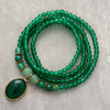 VINTAGE GROENE ONYX DUBBEL-GEBRUIK KALMERENDE KETTING