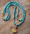 "SCHILD VAN DE CHAKRAS" TURQUOISE MALA KETTING