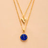 PURE WIJSHEID GOUD GELAAGDE LAPIS & ROZENKWARTS KETTING